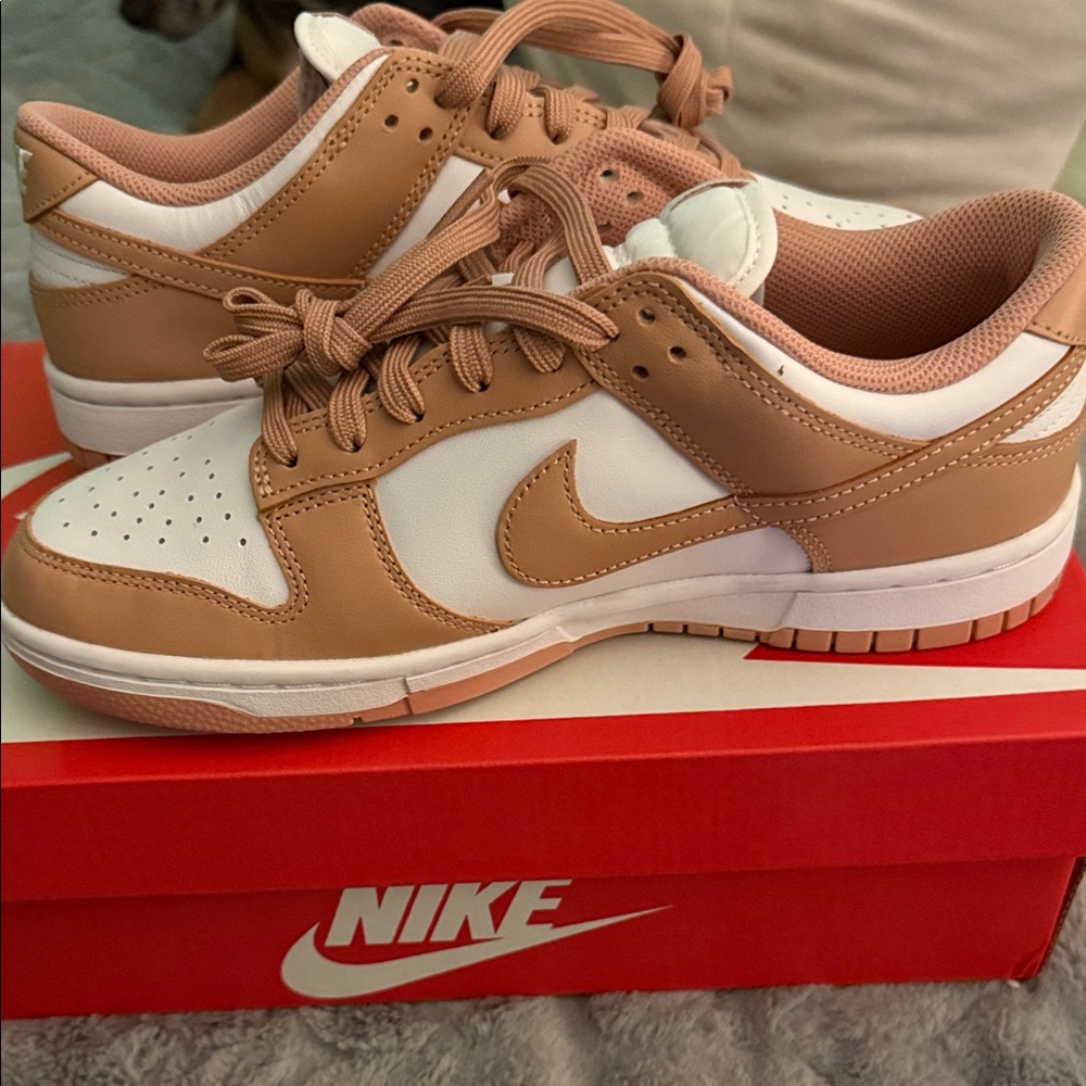 Nike Rose and White Low-Top Sneakers